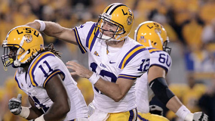 LSU's Jarrett Lee passed for three touchdowns in the first half as the Tigers built an early lead.