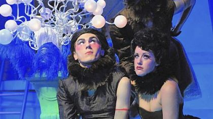 Among the cast of "Illyria" are, clockwise from top: Connor Russell as Sir Andrew, Amy Van Norstrand as Maria, and Eric Hoffmann as Sir Toby.