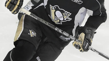 Penguins Captain Sidney Crosby skates during the first day of training camp at the Consol Energy Center today.