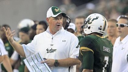 The combination of second-year coach Skip Holtz, left, and B.J. Daniels has made South Florida the top-ranked Big East team this week at No. 16.