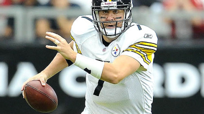 Quarterback Ben Roethlisberger looks to throw Sunday against the Cardinals. He completed 26 of 39 passes for 361 yards and his highest passer rating this season -- 121.8.