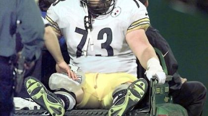 Former Pittsburgh Steelers right tackle Justin Strzelczyk died after driving his car into a tanker truck after leading police on a 40-mile high-speed chase in 2004.