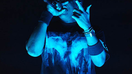 Jay-Z opened on a small stage in the center of Consol Energy Center.