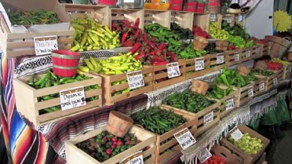 Produce for sale at Pueblo's Chile Fest.