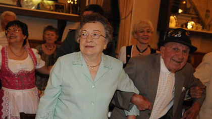 Gerda Bummer of Shaler, with Frank Buchman of Spring Hill, enjoying the Bavarian Alpen Fest at Teutonia Mannerchor.