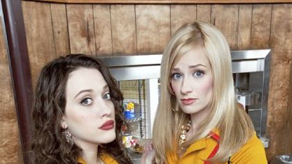 Kat Dennings, left, and Beth Behrs play "2 Broke Girls."