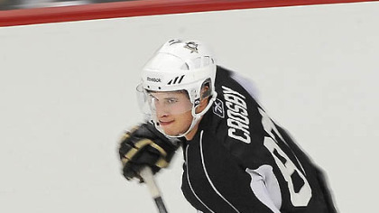 Penguins Captain Sidney Crosby skates during the first day of training camp at the Consol Energy Center today.