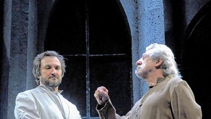 Daryll Heysham is Constantus Eschwood and the playwright, Kendrew Lascelles, is Tannegut/Monk in "A Child's Guide to Heresy."