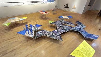 "Global Cities, Model Worlds" installation in the 2011 Pittsburgh Biennial at Carnegie Mellon University's Miller Gallery.
