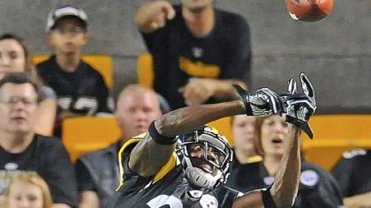 Steelers defensive back Keenan Lewis breaks up pass intended for Falcons receiver Roddy White in the first half.