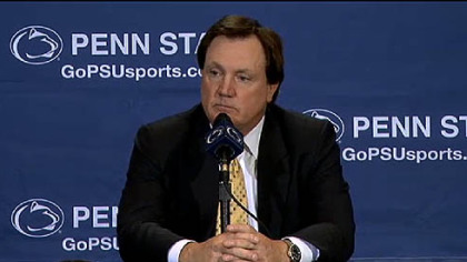 Penn State interim head football Coach Tom Bradley at Thursday morning's  press conference.