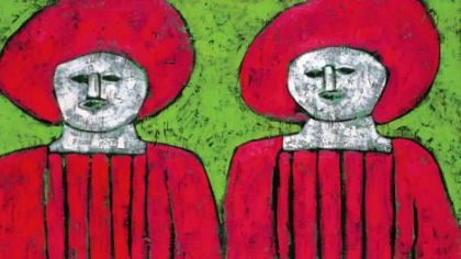"Olga and Tatiana" by Paul Binai.
(oil on canvas, 50 x 60 in., 1981)