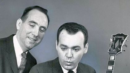 Robert McCully and Joe Negri in 1966 preparing for the United Fund of Allegheny County's annual television special in October of that year.