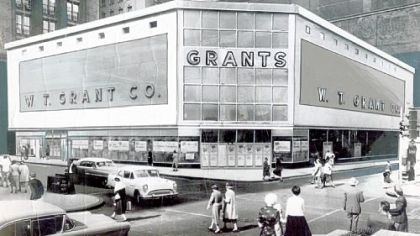 Shown here in 1955, the W.T. Grant Co. became the site of Saks Fifth Avenue in 1977.