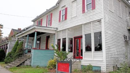 An abandoned storefront in Bethany, W.Va. Other than Bethany College, there are very few working establishments in Bethany. Administrators hope to reinvest royalties earned from their natural gas lease with Chesapeake into both the institution and the surrounding community.