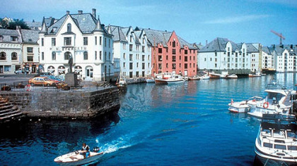 Alesund is one of the 34 stops on the Hurtigruten Cruise Lines itinerary.