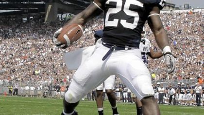 Silas Redd scored twice in the first half to help Penn State build a 28-0 halftime lead. He finished with 104 yards.