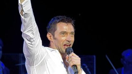 Hugh Jackman is enjoying himself in his one-man show.
