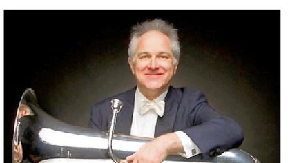 James Gourlay is ready for the River City Brass Band's Octubafest.