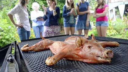 That pig is cooked.
