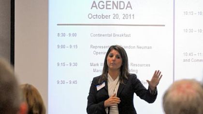 Michelle Buczkowski of 
Consol Energy gives an overview of her company's projected employment.