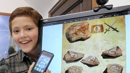 Aidan Sommers, 10, has re-imagined the rock-paper-scissors game for the iPhone and iPad. The game he came up with, RoX, is under technical development.