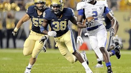 Pitt's Greg Williams (38) described the sensation of being named a starting linebacker for the season opener as "cool."