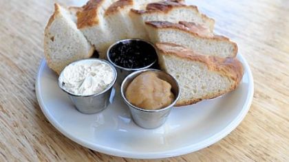Farm bread with honey butter, blueberry jam and apple butter will be a menu item at The Porch.