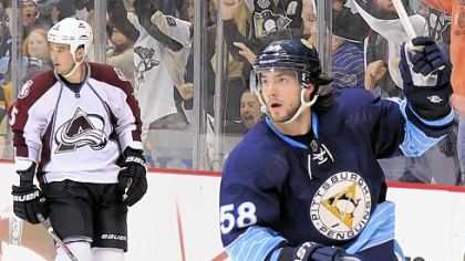 Kris Letang scored the fourth and final goal that completed the Penguins' comeback from 3-2 down in the third period Tuesday vs. Colorado at Consol Energy Center.