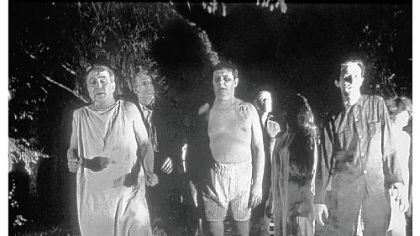 Zombies roam the landscape in "Night of the Living Dead."