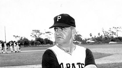 Danny Murtaugh oversees a spring training workout.