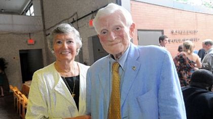 Chris Snavely with his wife Terri at the H'Art and Soul of Haiti to benefit Hospital Albert Schweitzer Haiti at the Ellis Armory