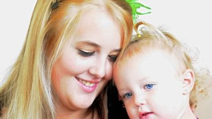 Molly Kimberling, 20, of Mount Washington and her 18-month-old daughter, Ava. Ms. Kimberling had a heart transplant in 2010 after developing peripartum cardiomyopathy.