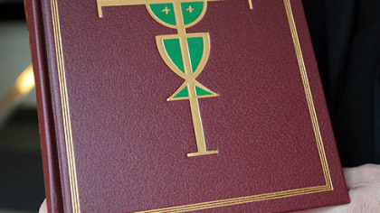 The new Roman Missal to be used in English-speaking churches worldwide at St. Mary of Mercy, Downtown.