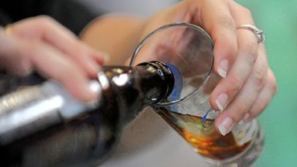 A big pour of the Smoked Porter from Stone Brewing Co. from Escondido, Ca., at the 2010 Steel City Big Pour.