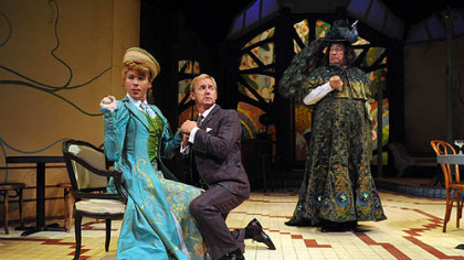 Pittsburgh Irish & Classical Theatre's "The Importance of Being Earnest," ending Aug. 27, features and all-gentleman cast including, from left, Will Reynolds as Gwendolen, David Whalan as Jack and Alan Stanford as Lady Bracknell (and Oscar Wilde). At the Stephen Foster Memorial in Oakland; more at pict.org.
