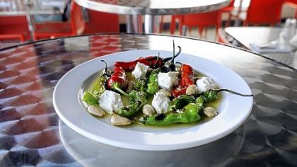 Shishito pepper dish by Chef Sonja Finn at Dinette restaurant.